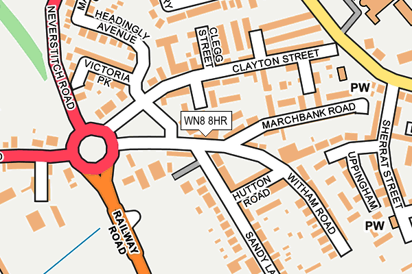 WN8 8HR map - OS OpenMap – Local (Ordnance Survey)