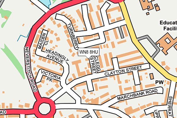 WN8 8HU map - OS OpenMap – Local (Ordnance Survey)