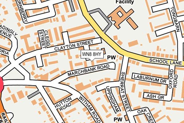 WN8 8HY map - OS OpenMap – Local (Ordnance Survey)