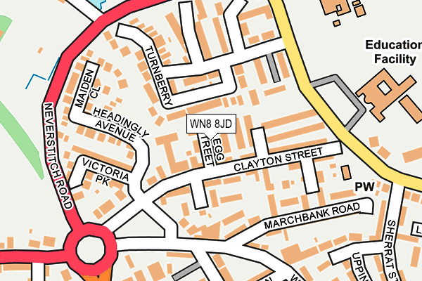 WN8 8JD map - OS OpenMap – Local (Ordnance Survey)