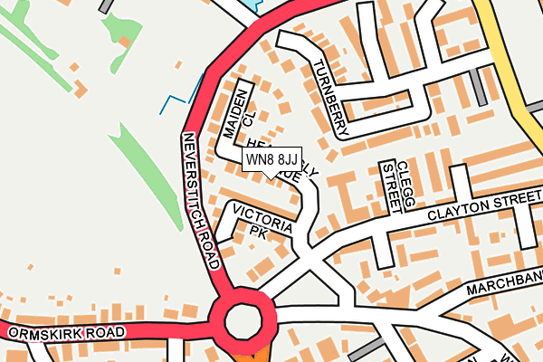 WN8 8JJ map - OS OpenMap – Local (Ordnance Survey)