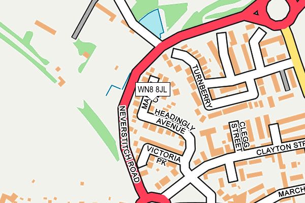 WN8 8JL map - OS OpenMap – Local (Ordnance Survey)