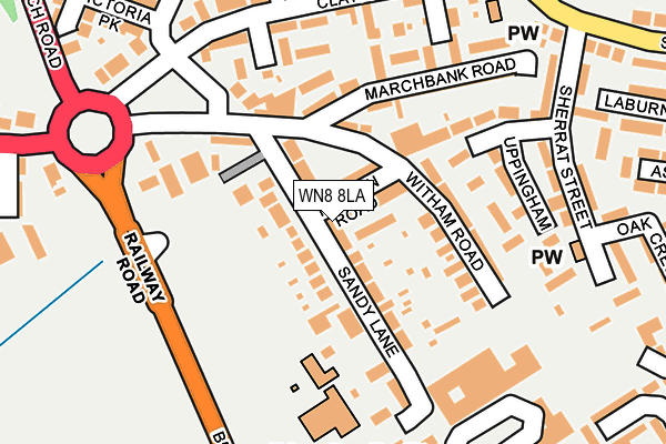 WN8 8LA map - OS OpenMap – Local (Ordnance Survey)