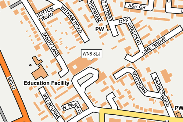 WN8 8LJ map - OS OpenMap – Local (Ordnance Survey)