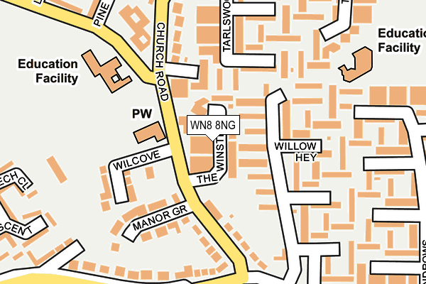 WN8 8NG map - OS OpenMap – Local (Ordnance Survey)