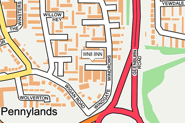 WN8 8NN map - OS OpenMap – Local (Ordnance Survey)