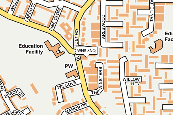 WN8 8NQ map - OS OpenMap – Local (Ordnance Survey)