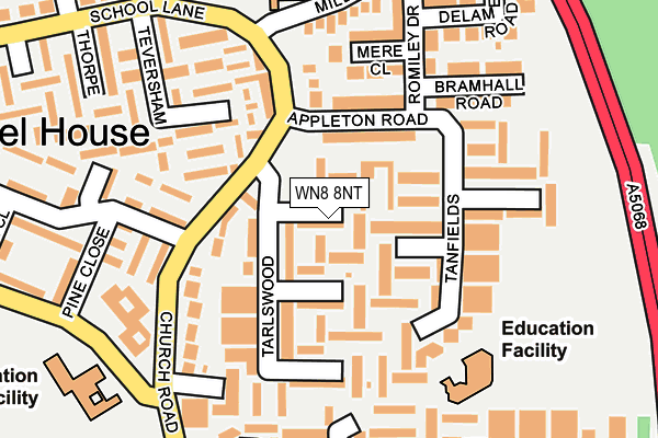 WN8 8NT map - OS OpenMap – Local (Ordnance Survey)
