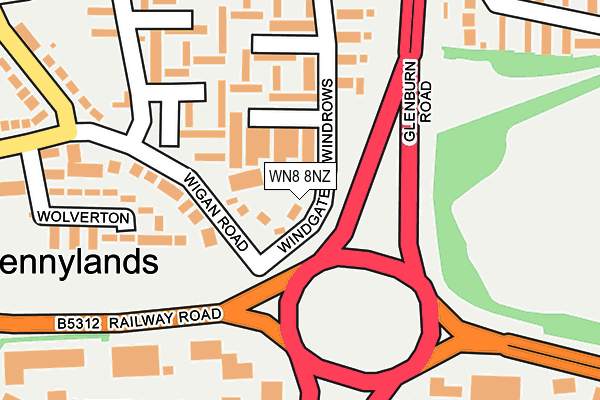 WN8 8NZ map - OS OpenMap – Local (Ordnance Survey)