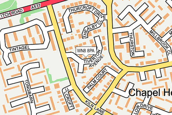 WN8 8PA map - OS OpenMap – Local (Ordnance Survey)