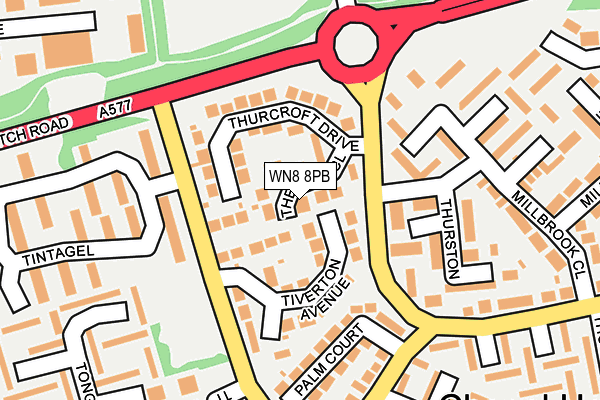 WN8 8PB map - OS OpenMap – Local (Ordnance Survey)