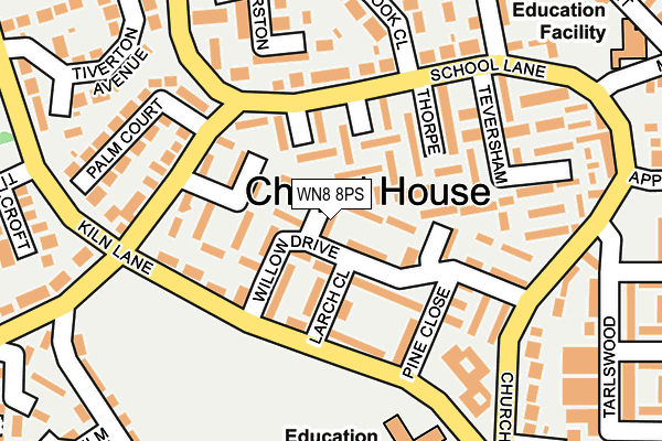 WN8 8PS map - OS OpenMap – Local (Ordnance Survey)
