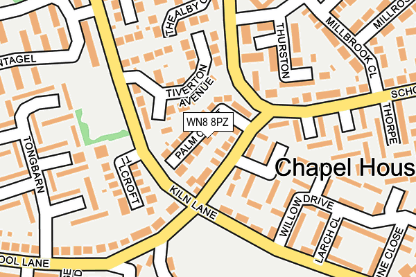 WN8 8PZ map - OS OpenMap – Local (Ordnance Survey)