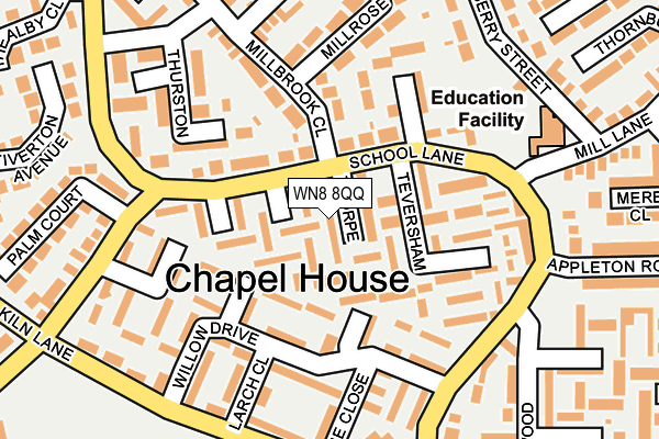 WN8 8QQ map - OS OpenMap – Local (Ordnance Survey)