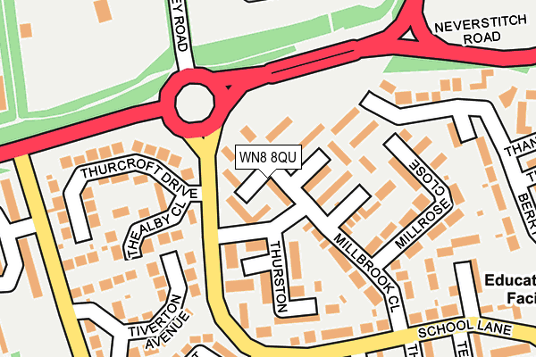 WN8 8QU map - OS OpenMap – Local (Ordnance Survey)