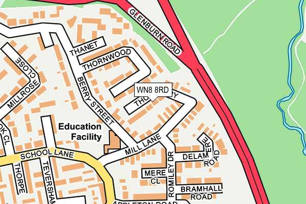 WN8 8RD map - OS OpenMap – Local (Ordnance Survey)