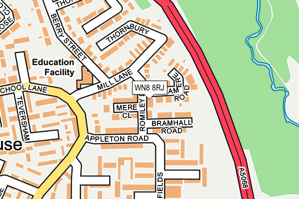 WN8 8RJ map - OS OpenMap – Local (Ordnance Survey)