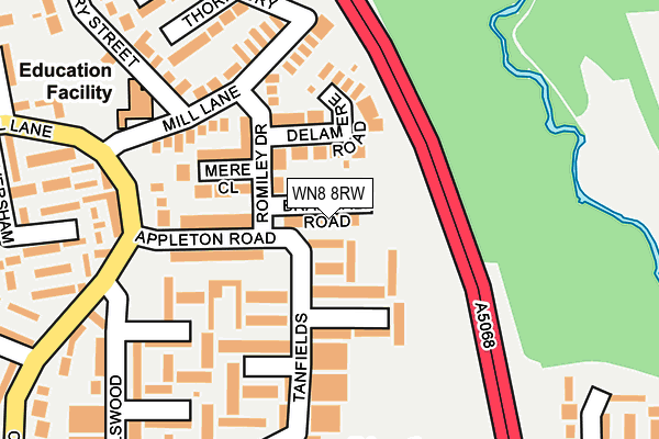 WN8 8RW map - OS OpenMap – Local (Ordnance Survey)