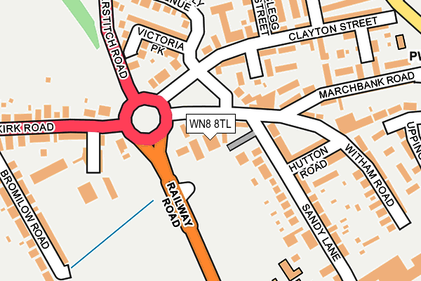 WN8 8TL map - OS OpenMap – Local (Ordnance Survey)