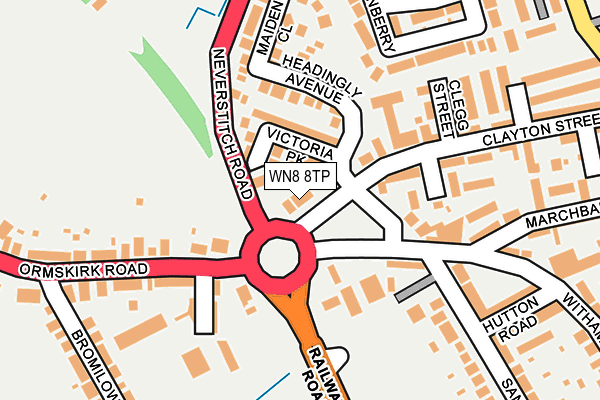 WN8 8TP map - OS OpenMap – Local (Ordnance Survey)