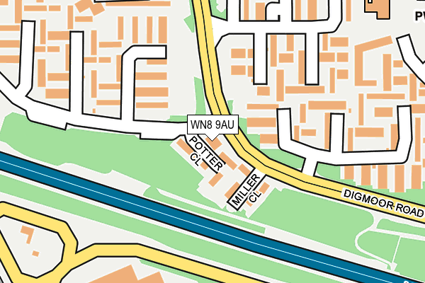 WN8 9AU map - OS OpenMap – Local (Ordnance Survey)