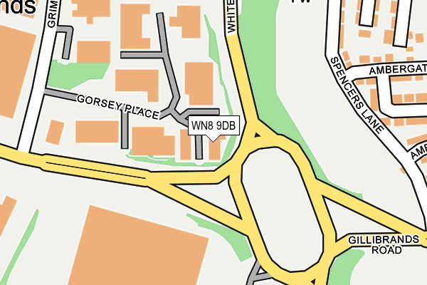 WN8 9DB map - OS OpenMap – Local (Ordnance Survey)