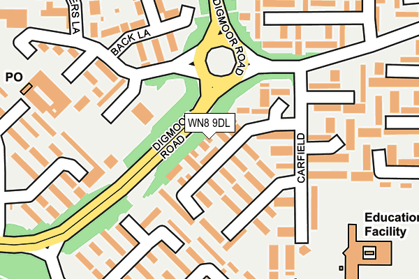 WN8 9DL map - OS OpenMap – Local (Ordnance Survey)