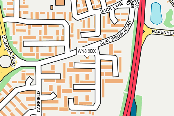 WN8 9DX map - OS OpenMap – Local (Ordnance Survey)