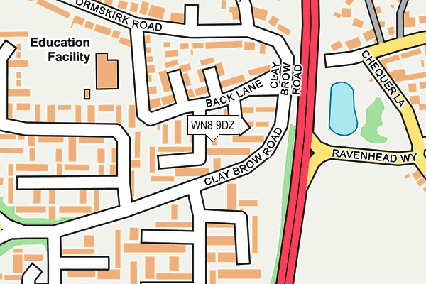 WN8 9DZ map - OS OpenMap – Local (Ordnance Survey)