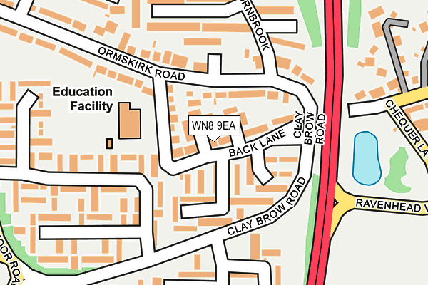 WN8 9EA map - OS OpenMap – Local (Ordnance Survey)
