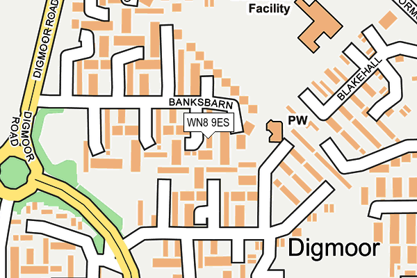 WN8 9ES map - OS OpenMap – Local (Ordnance Survey)