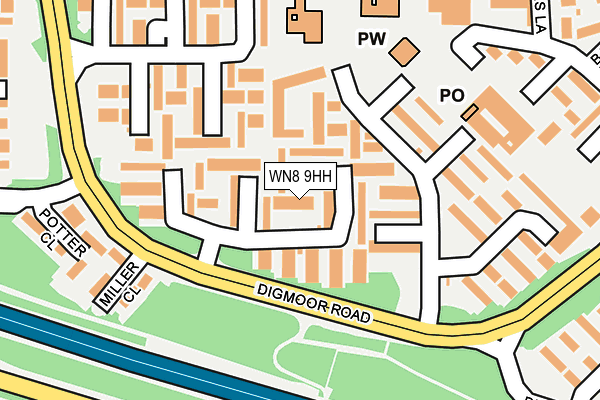 WN8 9HH map - OS OpenMap – Local (Ordnance Survey)