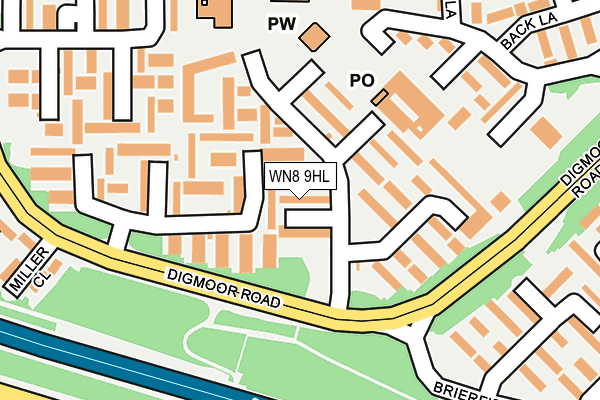 WN8 9HL map - OS OpenMap – Local (Ordnance Survey)