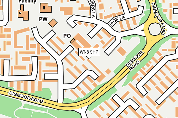 WN8 9HP map - OS OpenMap – Local (Ordnance Survey)