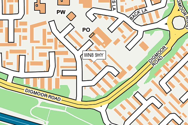 WN8 9HY map - OS OpenMap – Local (Ordnance Survey)