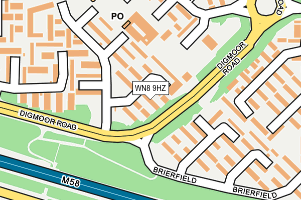 WN8 9HZ map - OS OpenMap – Local (Ordnance Survey)