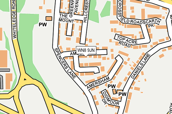 WN8 9JN map - OS OpenMap – Local (Ordnance Survey)