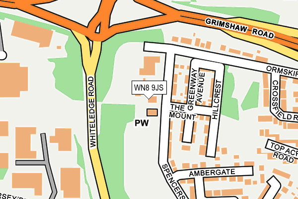 WN8 9JS map - OS OpenMap – Local (Ordnance Survey)
