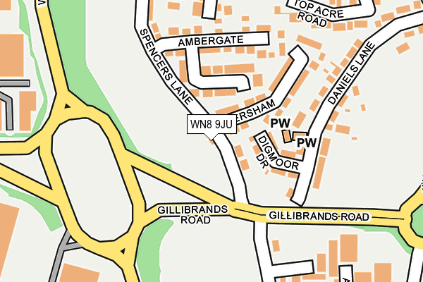 WN8 9JU map - OS OpenMap – Local (Ordnance Survey)