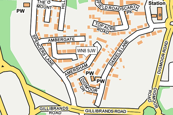 WN8 9JW map - OS OpenMap – Local (Ordnance Survey)