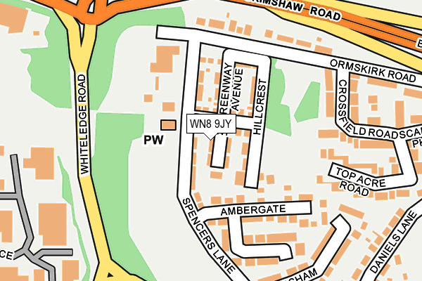 WN8 9JY map - OS OpenMap – Local (Ordnance Survey)