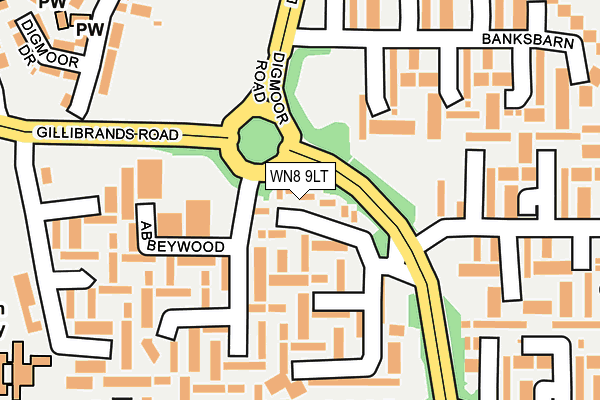 WN8 9LT map - OS OpenMap – Local (Ordnance Survey)