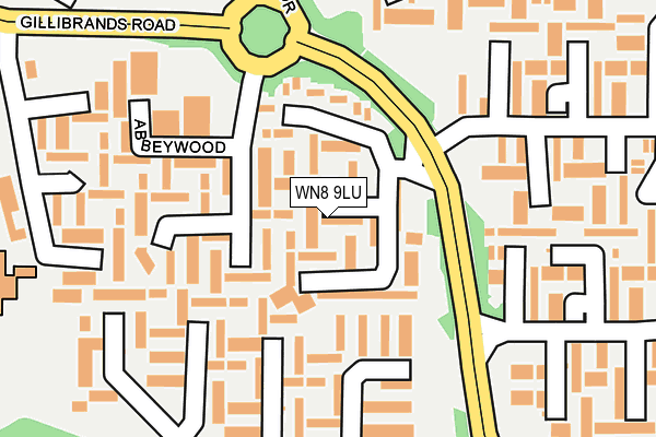 WN8 9LU map - OS OpenMap – Local (Ordnance Survey)