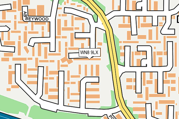 WN8 9LX map - OS OpenMap – Local (Ordnance Survey)