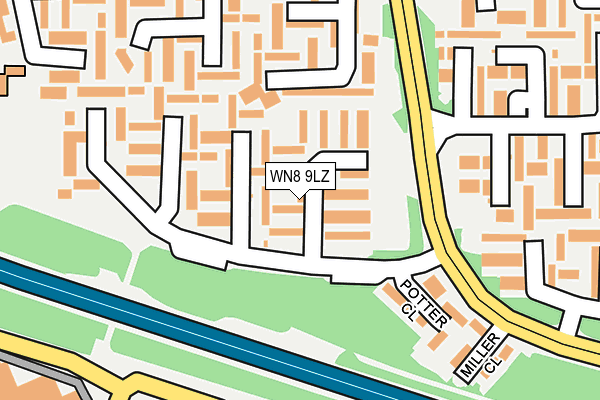 WN8 9LZ map - OS OpenMap – Local (Ordnance Survey)