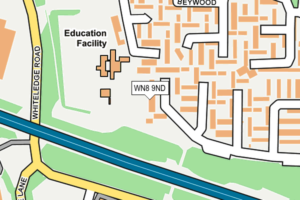 WN8 9ND map - OS OpenMap – Local (Ordnance Survey)