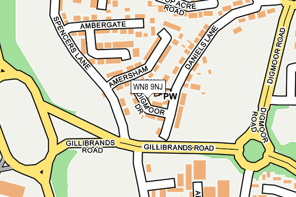 WN8 9NJ map - OS OpenMap – Local (Ordnance Survey)