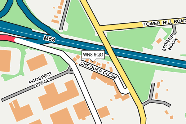 WN8 9QG map - OS OpenMap – Local (Ordnance Survey)