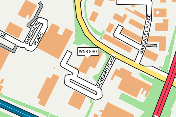 WN8 9SG map - OS OpenMap – Local (Ordnance Survey)