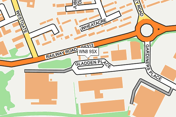 WN8 9SX map - OS OpenMap – Local (Ordnance Survey)